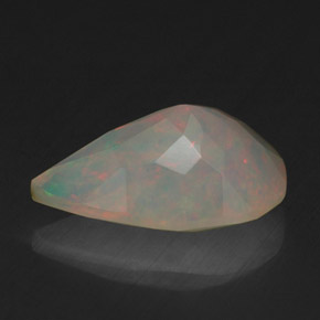 Opale naturale multicolore da 1,74 ct, taglio a pera, trasparente