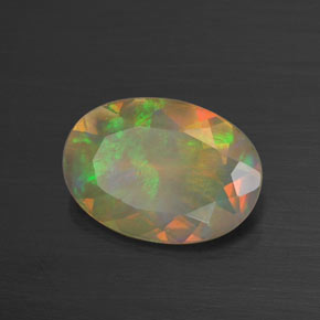 Opale naturale multicolore da 1,17 ct, trasparente, trasparente/traslucido