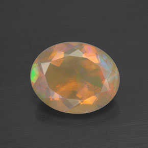 Opale naturale multicolore da 1,73 ct, taglio ovale, trasparente