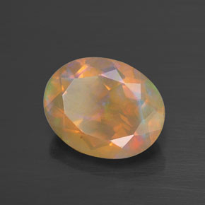 Opale naturale multicolore da 1,73 ct, taglio ovale, trasparente