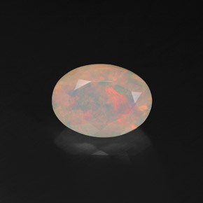 Opale naturale multicolore da 1,54 ct, taglio ovale, trasparente