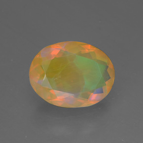Opale naturale multicolore da 1,29 ct, taglio ovale, traslucido