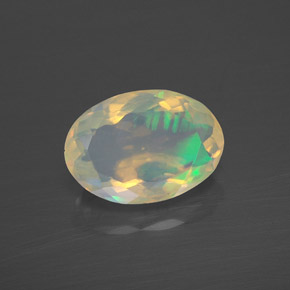 Opale naturale multicolore da 1,77 ct, taglio ovale, trasparente