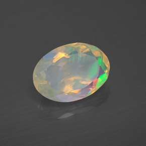 Opale naturale multicolore da 1,77 ct, taglio ovale, trasparente