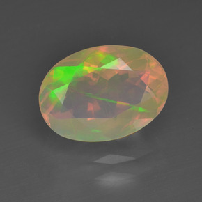 Opale naturale multicolore da 1,64 ct, taglio ovale, trasparente