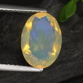 Opale naturale giallo da 1,65 ct, taglio ovale, trasparente