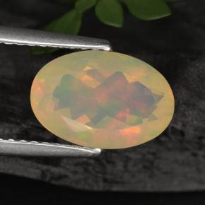 Opale naturale multicolore da 1,55 ct, taglio ovale, traslucido