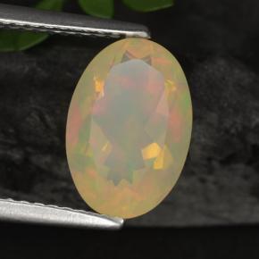 Opale naturale multicolore da 1,55 ct, taglio ovale, traslucido