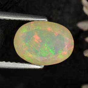 Opale naturale giallo da 1,58 ct, taglio ovale, traslucido