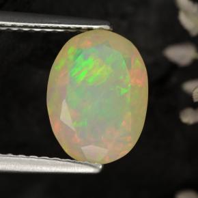 Opale naturale giallo da 1,58 ct, taglio ovale, traslucido