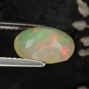 Opale naturale giallo da 1,58 ct, taglio ovale, traslucido