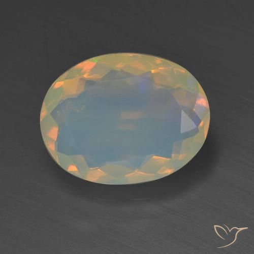 1.56ct Naturale Multicolore Opale, Ovale, Trasparente