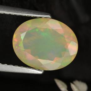 Opale naturale giallo da 1,64 ct, taglio ovale, traslucido