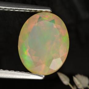 Opale naturale giallo da 1,64 ct, taglio ovale, traslucido