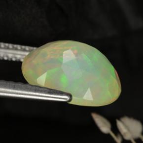 Opale naturale giallo da 1,64 ct, taglio ovale, traslucido