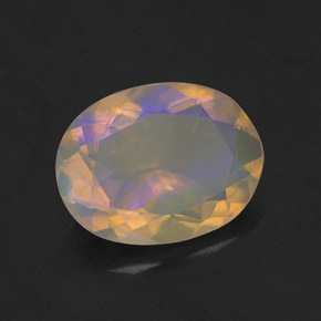 Opale naturale multicolore da 1,27 ct, taglio ovale, traslucido