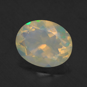 Opale naturale multicolore da 1,50 ct, taglio ovale, trasparente
