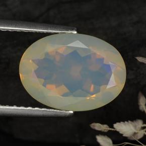 Opale naturale multicolore da 2,25 ct, taglio ovale, trasparente