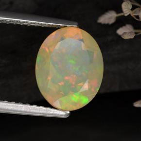Opale naturale multicolore da 1,59 ct, trasparente, trasparente/traslucido