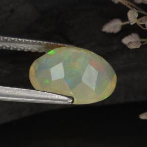 Opale naturale multicolore da 1,59 ct, trasparente, trasparente/traslucido