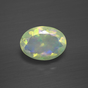 Opale naturale multicolore da 1,48 ct, taglio ovale, trasparente
