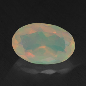 Opale naturale multicolore da 1,72 ct, taglio ovale, trasparente