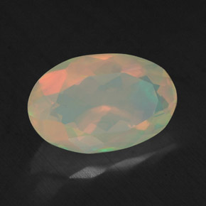 Opale naturale multicolore da 1,72 ct, taglio ovale, trasparente