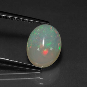Opale naturale multicolore da 2,72 ct, taglio ovale, trasparente