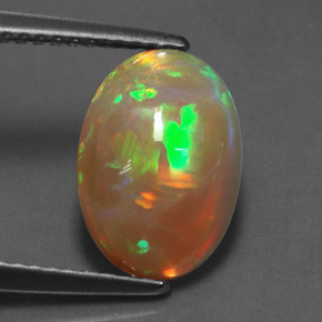 Opale naturale multicolore da 2,23 ct, taglio ovale, traslucido
