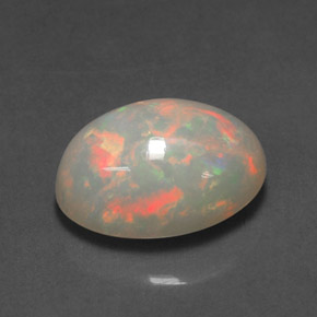 Opale naturale multicolore da 2,54 ct, taglio ovale, traslucido