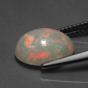 Opale naturale multicolore da 2,54 ct, taglio ovale, traslucido