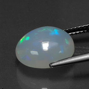Opale naturale multicolore da 3,89 ct, trasparente, trasparente/traslucido