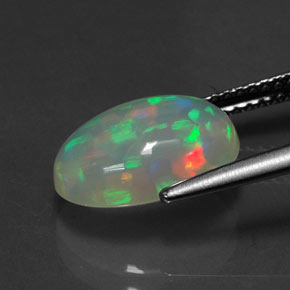 Opale naturale multicolore da 2,57 ct, trasparente, trasparente/traslucido
