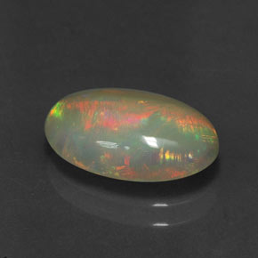 Opale naturale multicolore da 2,04 ct, taglio ovale, traslucido