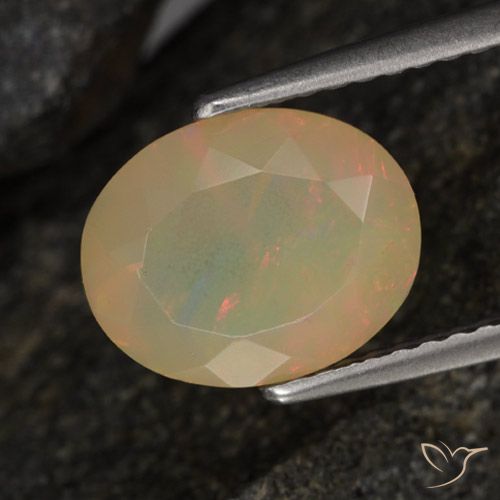 1.45ct Naturale Multicolore Opale, Ovale, Traslucido, Photo A