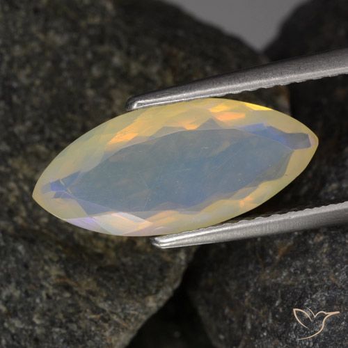 1.61ct Naturale Multicolore Opale, Taglio marquise, Trasparente