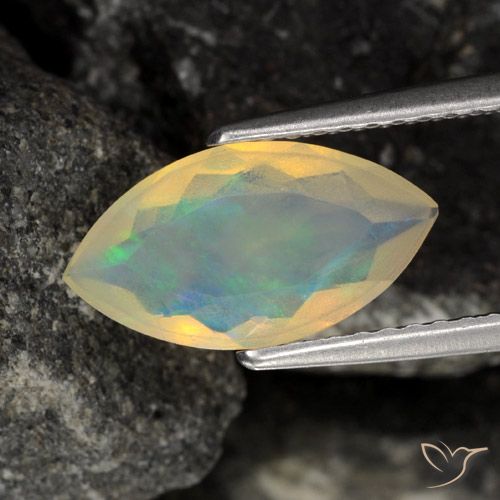 0.98ct Naturale Multicolore Opale, Taglio marquise, Trasparente