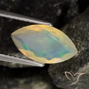 Opale Multicolore naturale da 0.98 ct, Taglio marquise, Trasparente