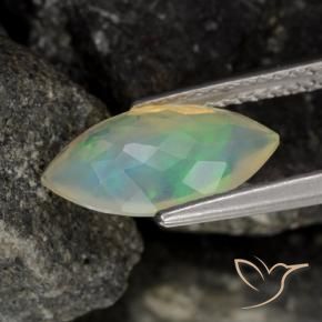 Opale Multicolore naturale da 0.98 ct, Taglio marquise, Trasparente