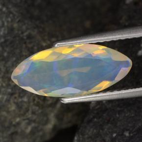 Opale giallo naturale da 1,06 ct, taglio marquise, trasparente