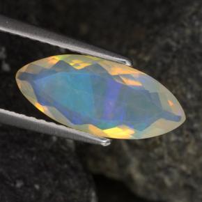 Opale giallo naturale da 1,06 ct, taglio marquise, trasparente