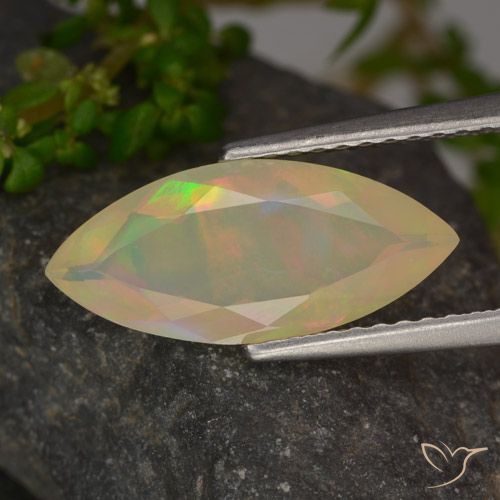 1.27ct Naturale Multicolore Opale, Taglio marquise, Trasparente