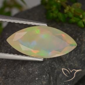 Opale Multicolore naturale da 1.27 ct, Taglio marquise, Trasparente
