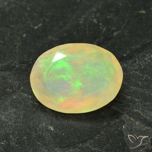 1.29ct Naturale Multicolore Opale, Ovale, Traslucido