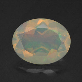 Opale naturale multicolore da 1,60 ct, taglio ovale, trasparente