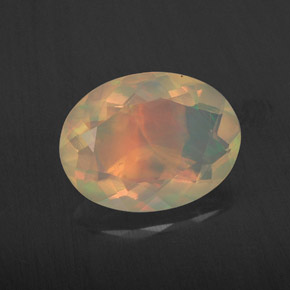 Opale naturale multicolore da 1,65 ct, taglio ovale, trasparente