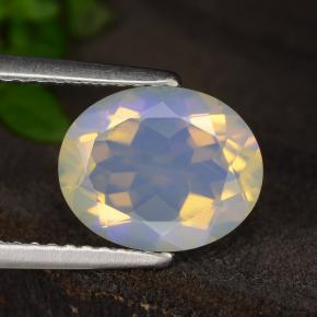 Opale naturale bianco da 1,71 ct, taglio ovale, trasparente