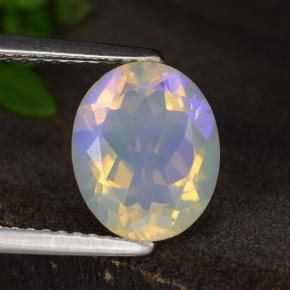 Opale naturale bianco da 1,71 ct, taglio ovale, trasparente