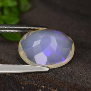 Opale naturale bianco da 1,71 ct, taglio ovale, trasparente