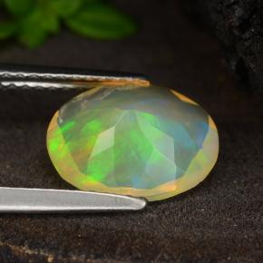 Opale naturale giallo da 1,64 ct, taglio ovale, trasparente
